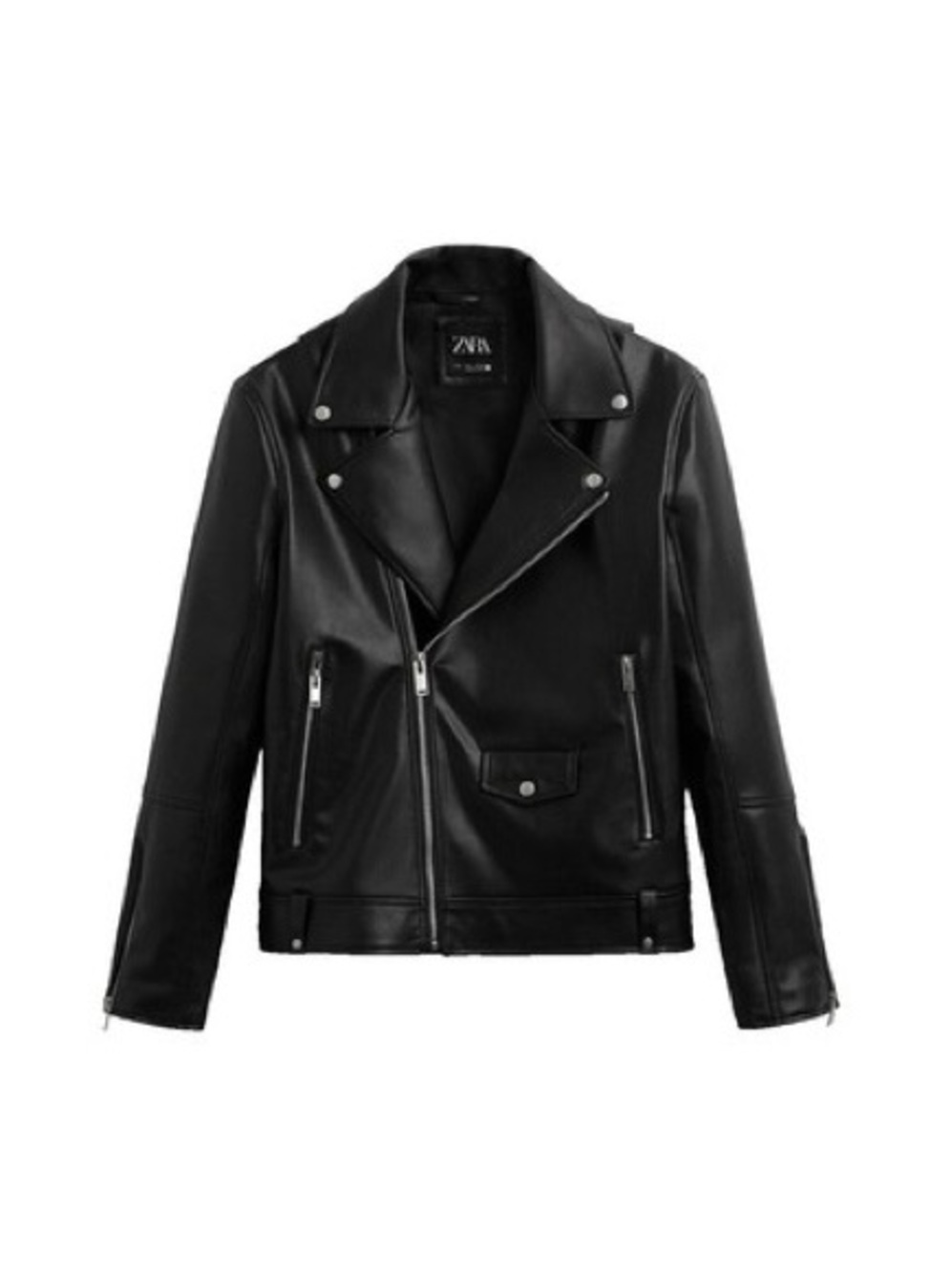 Zara Black Faux Leather Moto Jacket
